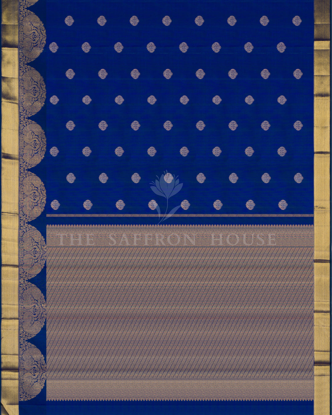 Royal Blue Kanjivaram Silk Saree – The Saffron House
