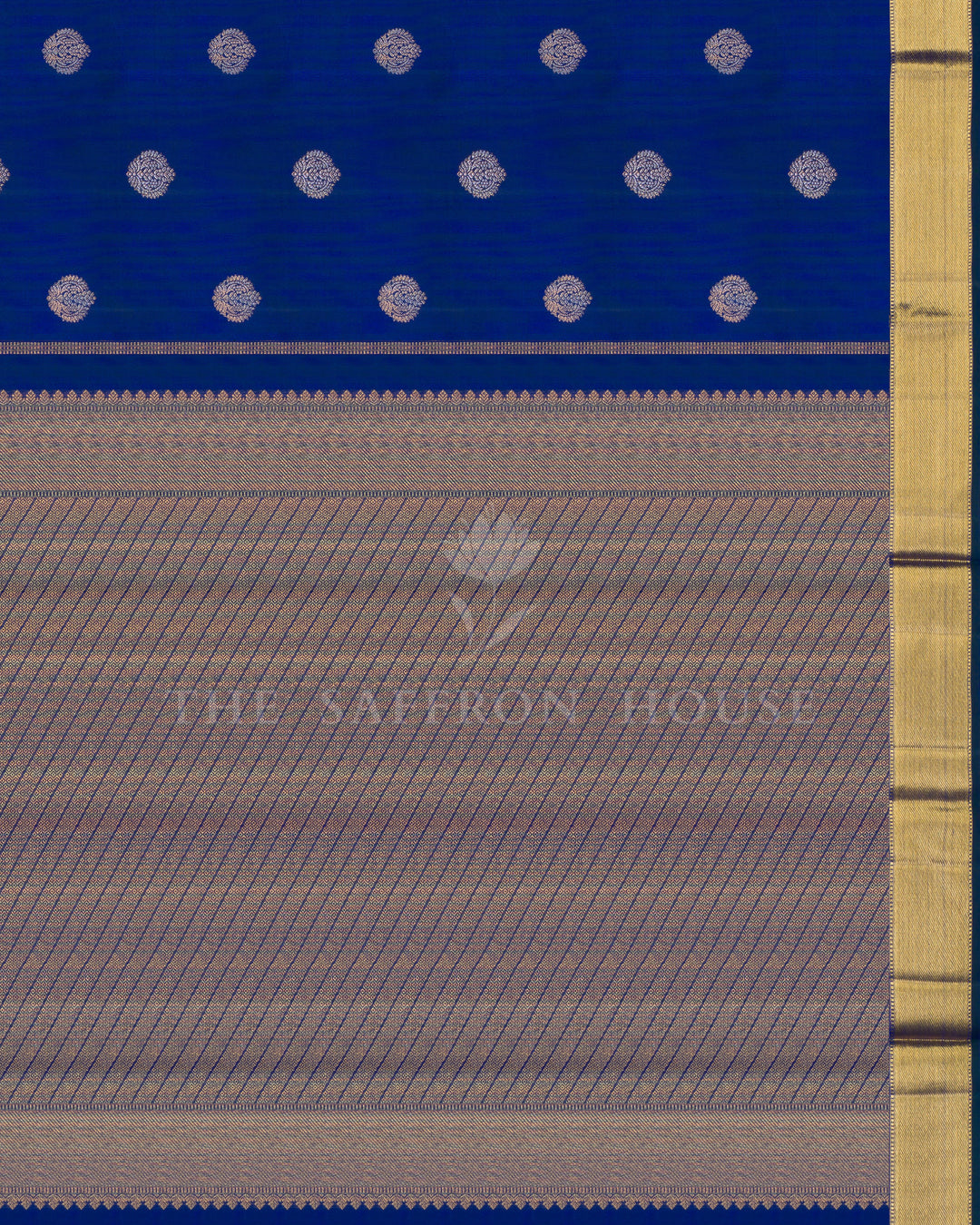 Royal Blue Kanjivaram Silk Saree – The Saffron House