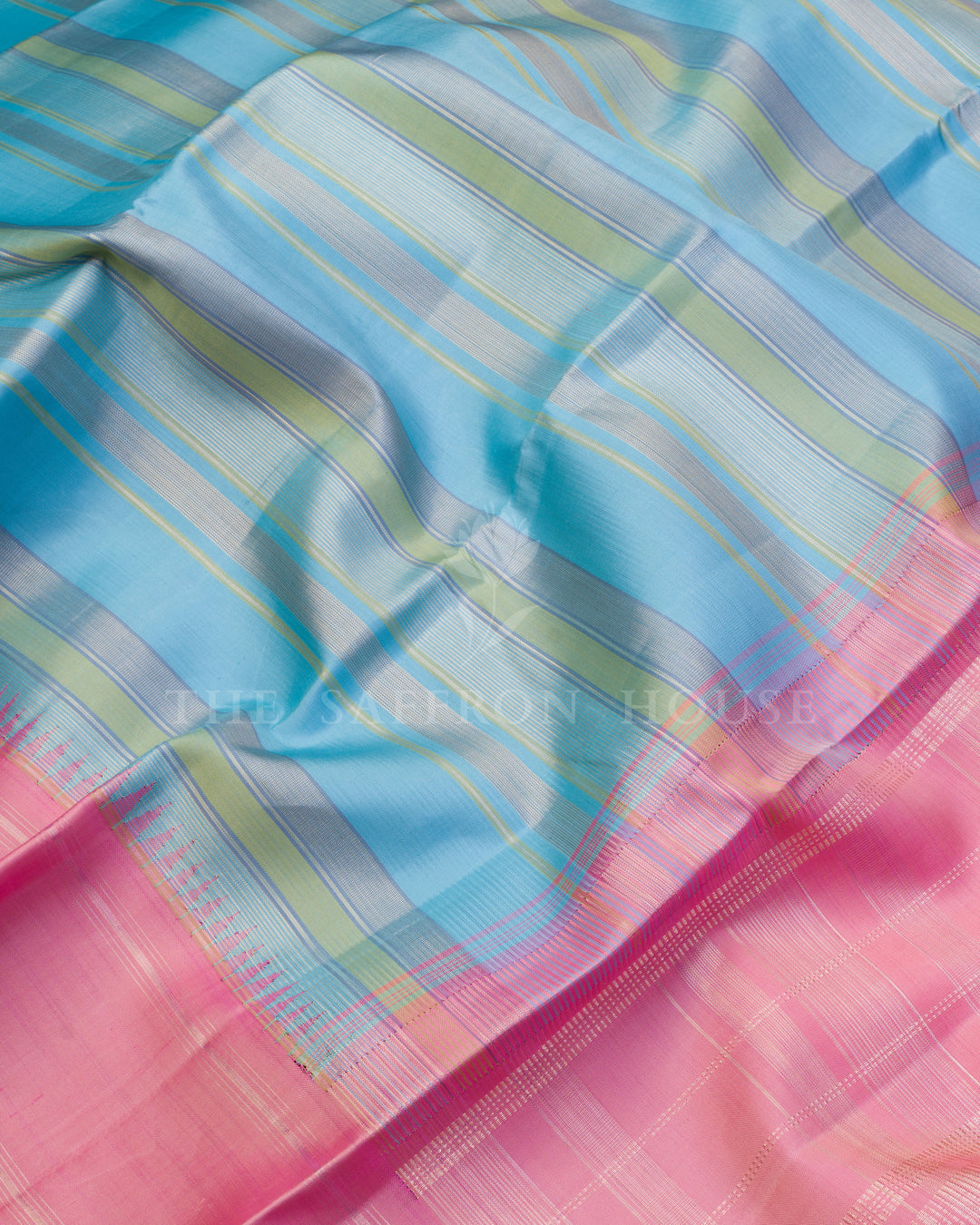 Blue And Pink Kanjivaram Silk Saree – The Saffron House