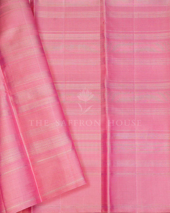 Blue And Pink Kanjivaram Silk Saree – The Saffron House