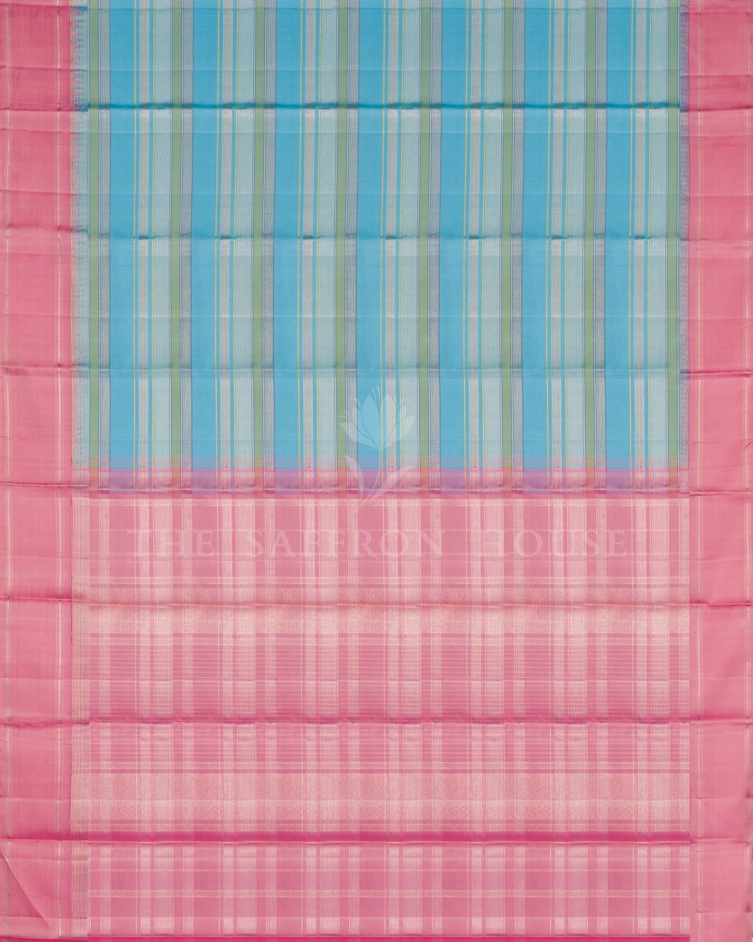 Blue And Pink Kanjivaram Silk Saree – The Saffron House