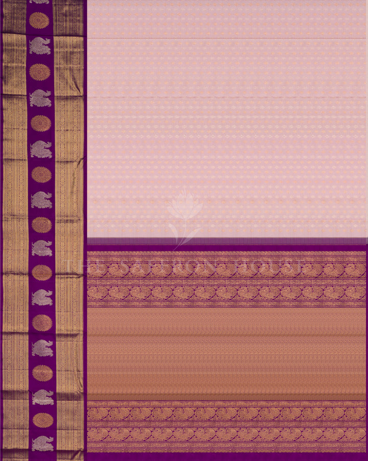 Pink And Violet Korvai Kanjivaram Silk Saree – The Saffron House