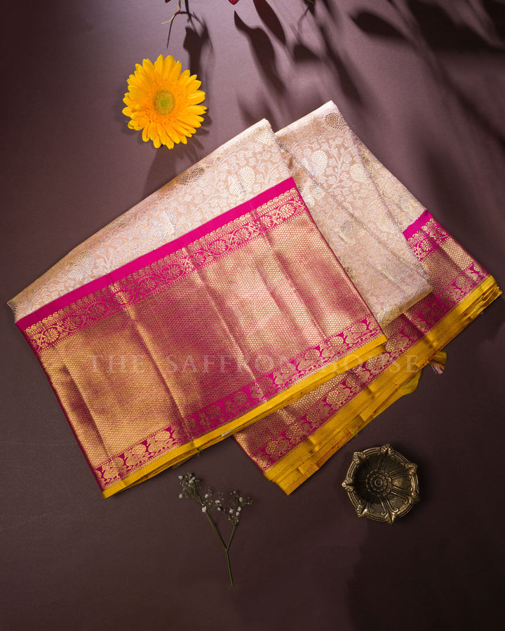 Pink And Magenta Kanjivaram Silk Saree – The Saffron House