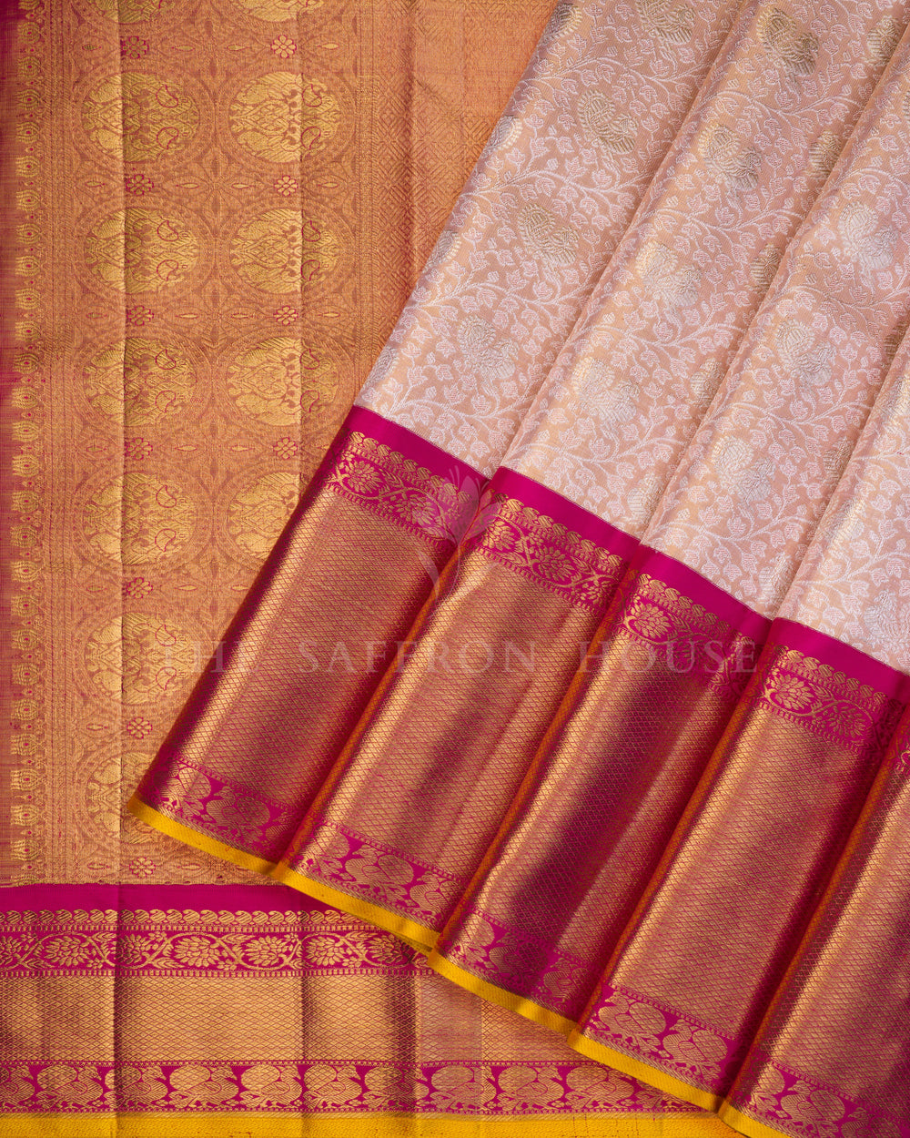 Pink And Magenta Kanjivaram Silk Saree – The Saffron House