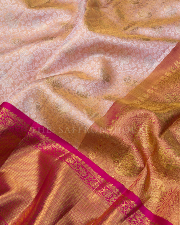 Pink And Magenta Kanjivaram Silk Saree – The Saffron House