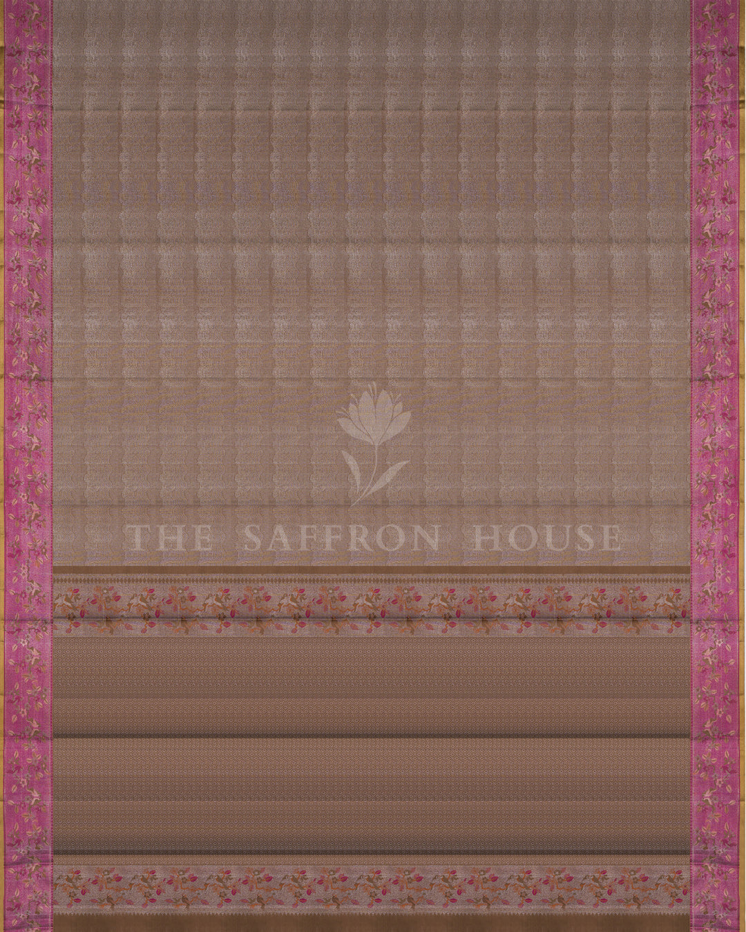 Warm Brown And Mauve Kanjivaram Silk Saree – The Saffron House