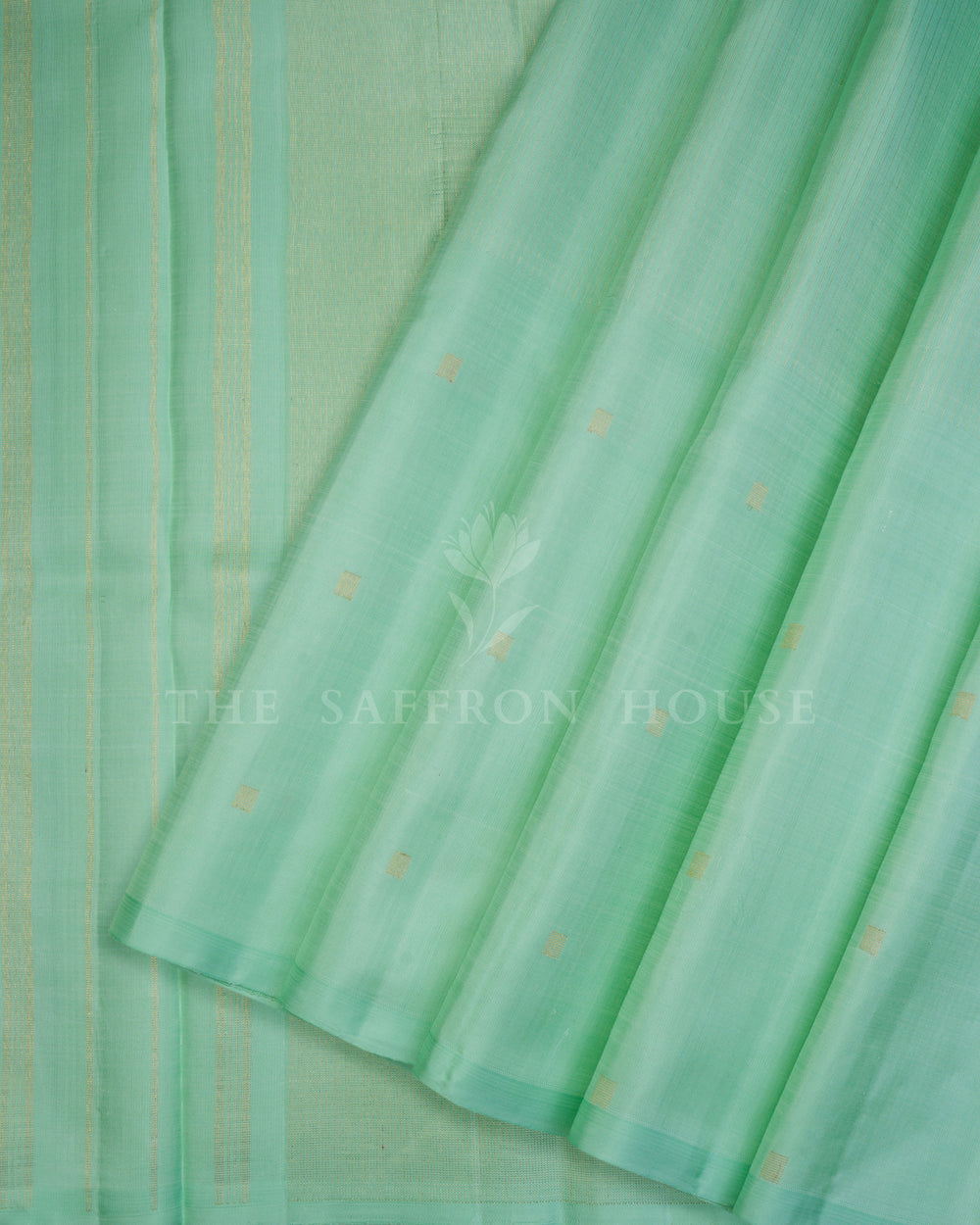 Mint And Green Kanjivaram Silk Saree – The Saffron House