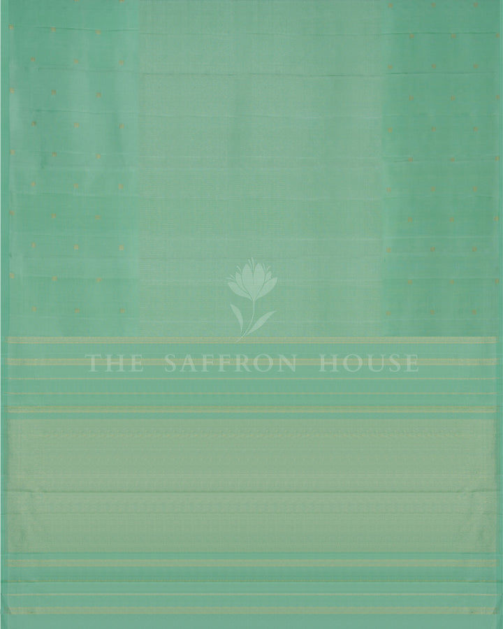 Mint And Green Kanjivaram Silk Saree – The Saffron House