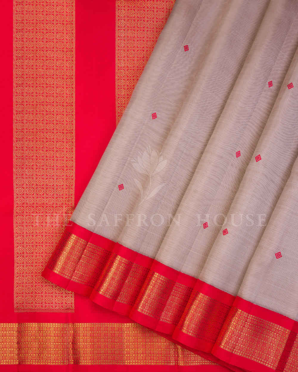 Fanta Orange And Sand Beige Korvai Kanjivaram Silk Saree – The Saffron House