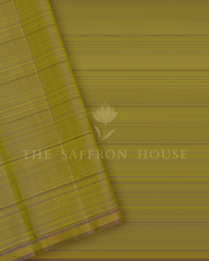Leaf Green Kanjivaram Silk Saree – The Saffron House