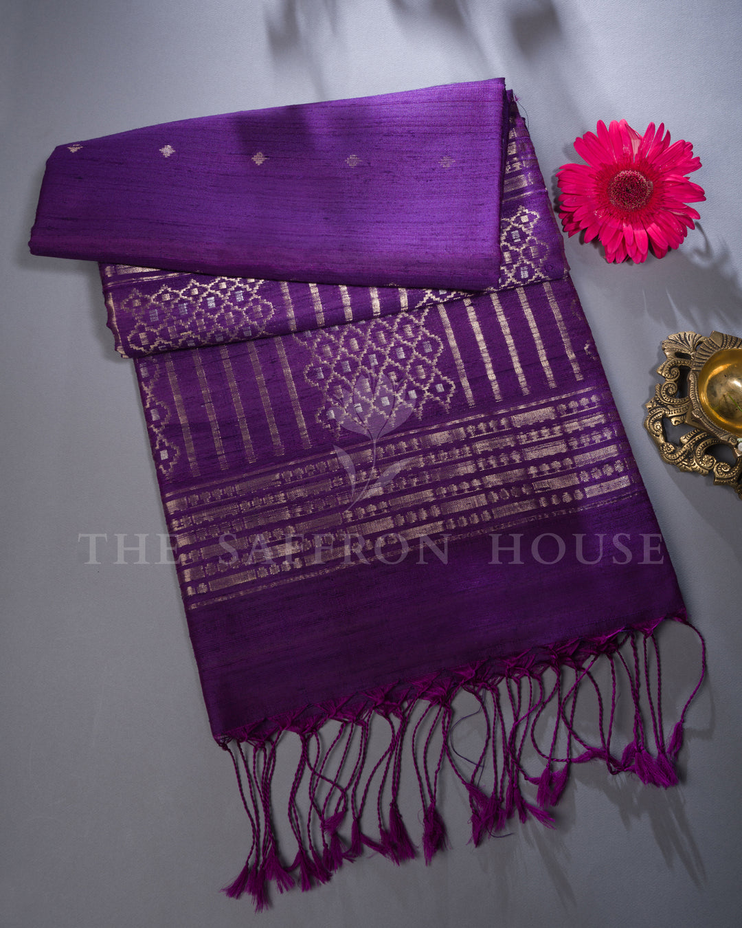 Purple And Royal Purple Soft Silk Saree – The Saffron House