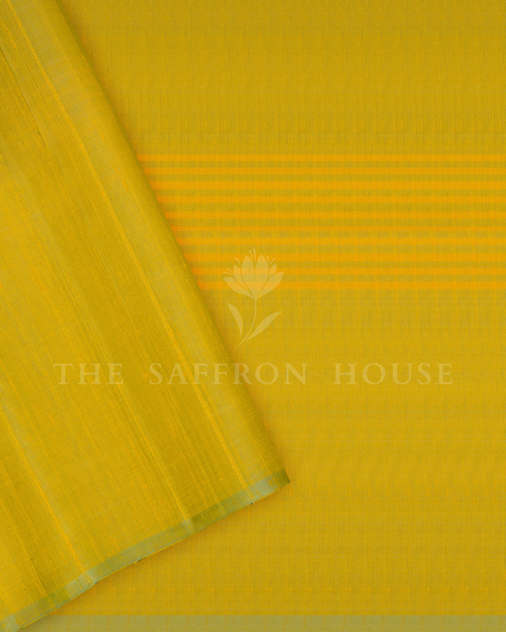 Green And Yellow Soft Silk Saree – The Saffron House
