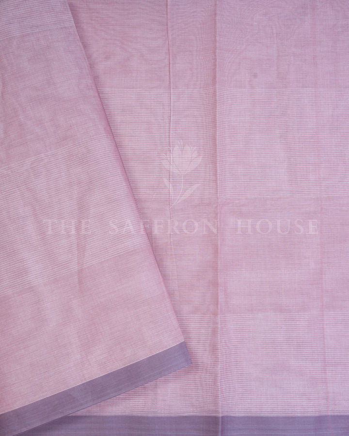 Rose And Lavender Kattam Kanjivaram Silk Saree – The Saffron House