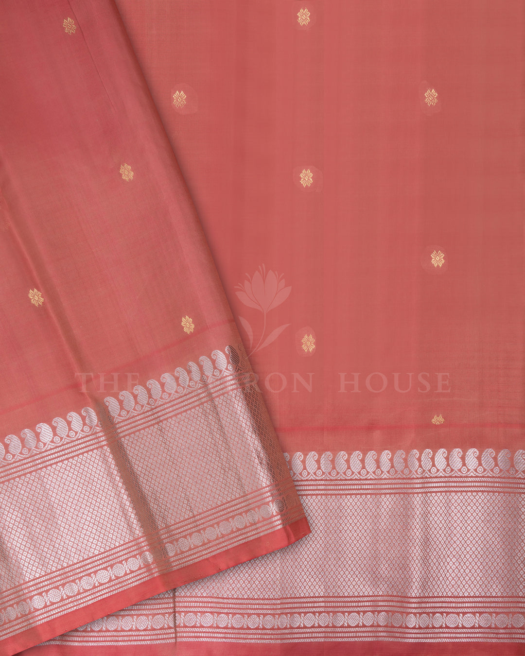 Ivory And Antique Gold Gadwal Silk Saree – The Saffron House