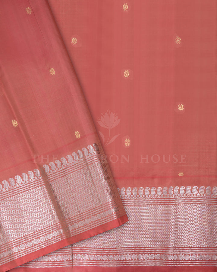 Ivory And Antique Gold Gadwal Silk Saree – The Saffron House