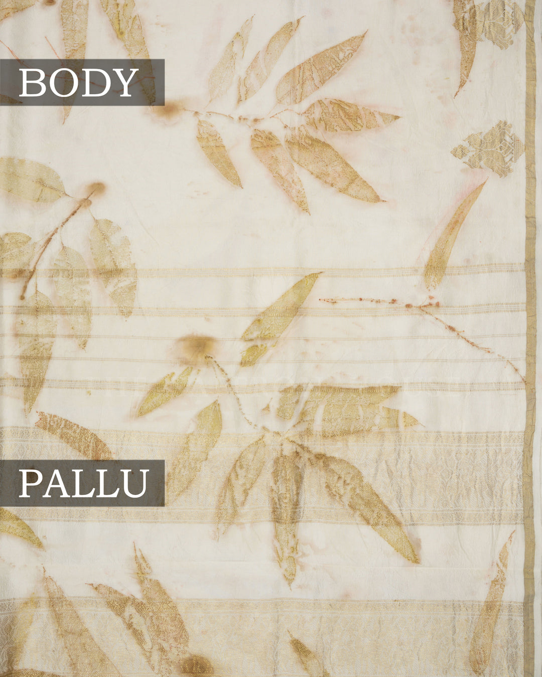 Ivory Kanjivaram Silk Saree – The Saffron House