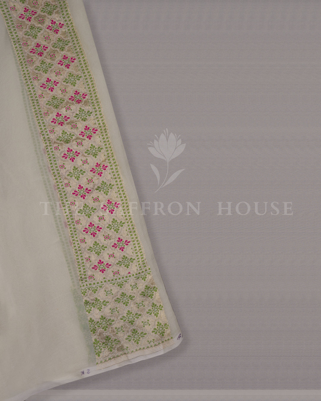 Pure White Georgette Banarasi Saree – The Saffron House