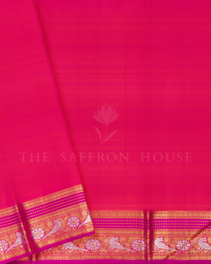 Lavender And Magenta Kattam Kanjivaram Silk Saree – The Saffron House