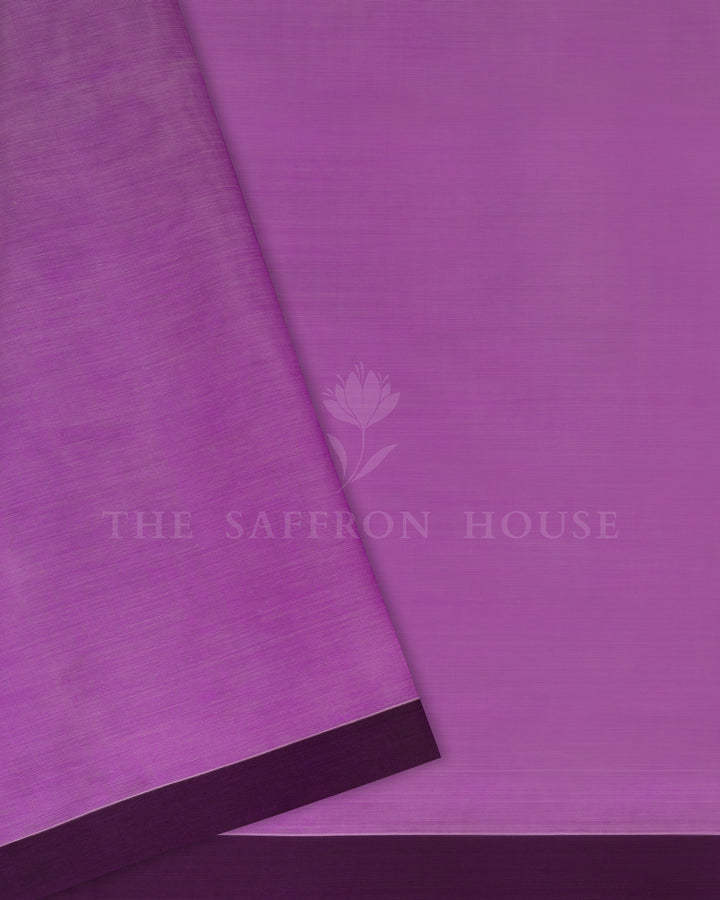 Lavender And Wine Handwoven Silk Cotton Saree – The Saffron House