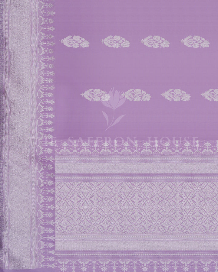 Lavender Mashru Banarasi Saree – The Saffron House