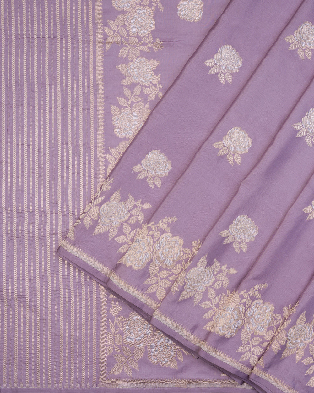 Purple Mashru Banarasi Saree – The Saffron House