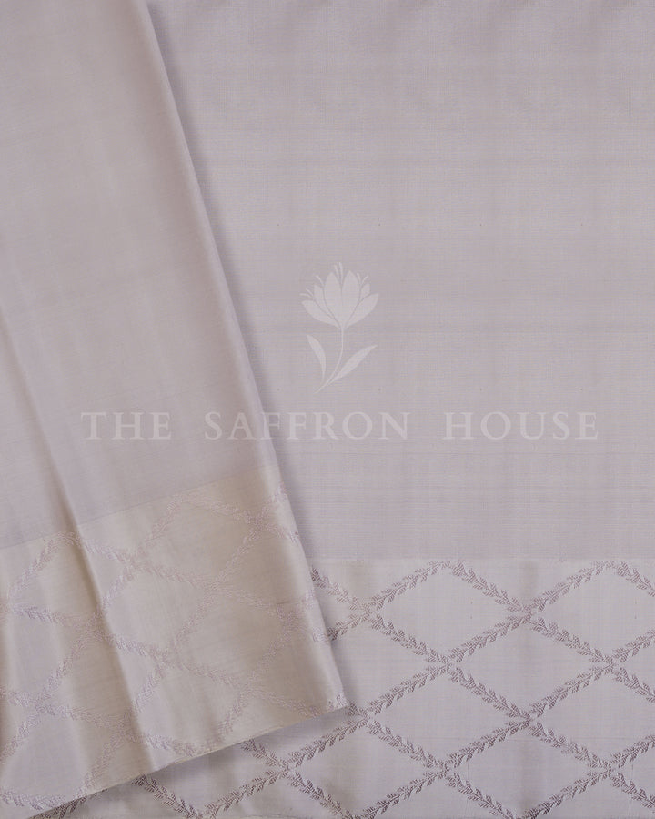 Lavender And Ivory Tussar Silk Saree – The Saffron House