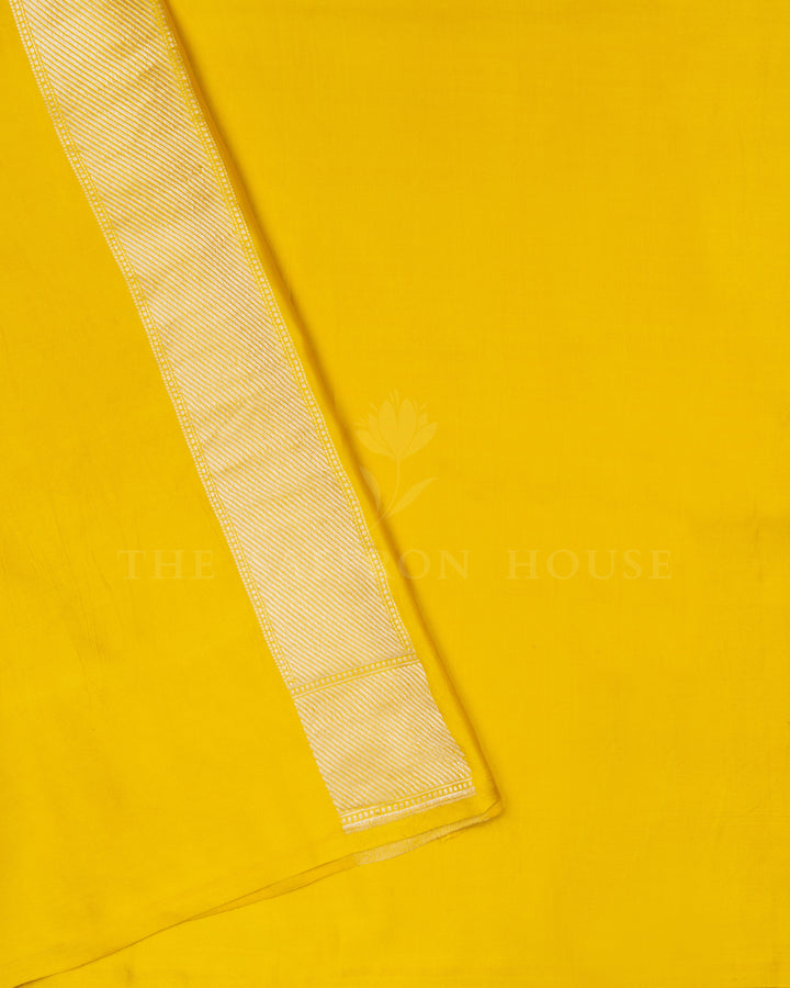 Lemon Yellow Banarasi Silk Saree – The Saffron House