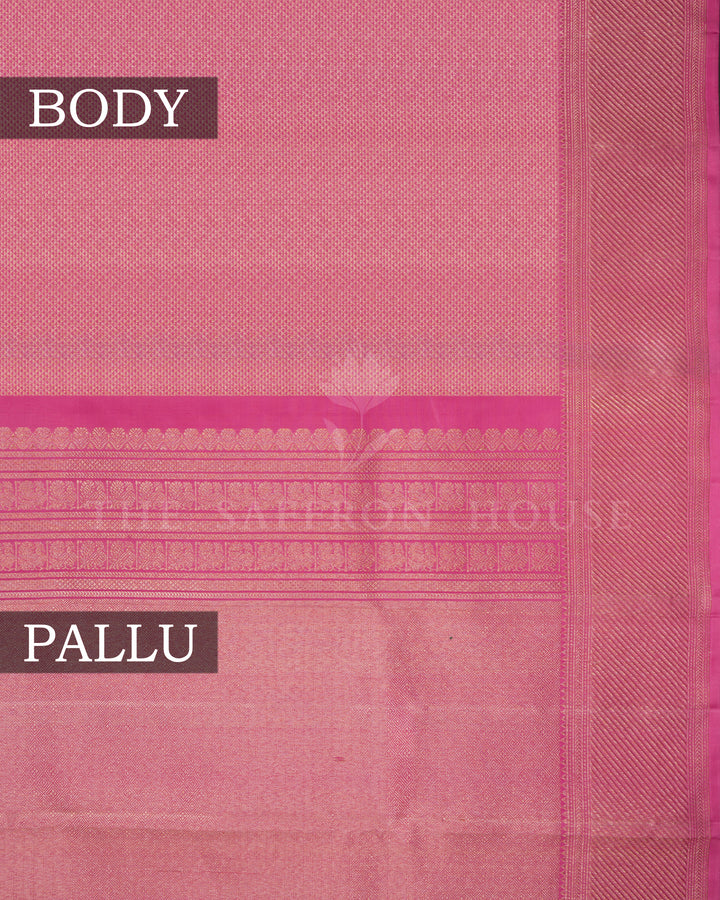 Blush Rose Brocade Kanjivaram Silk Saree – The Saffron House