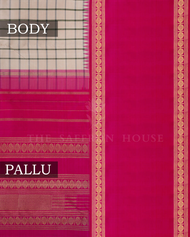 Pink Kattam Kanjivaram Silk Saree – The Saffron House