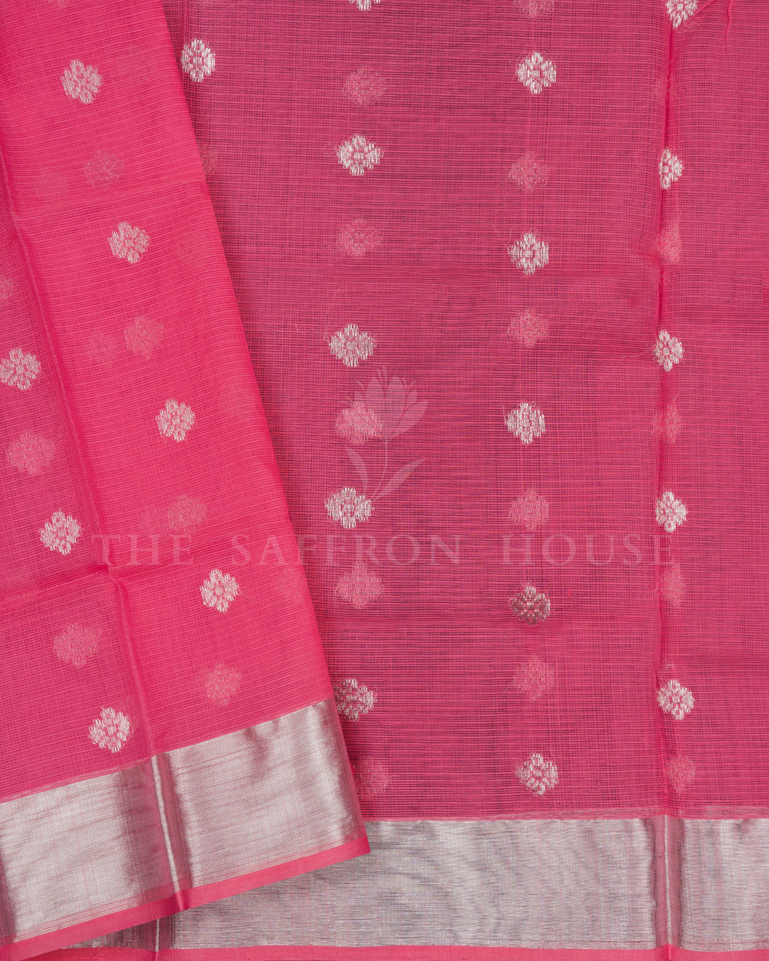 Lime Green Jamdani Silk Saree – The Saffron House