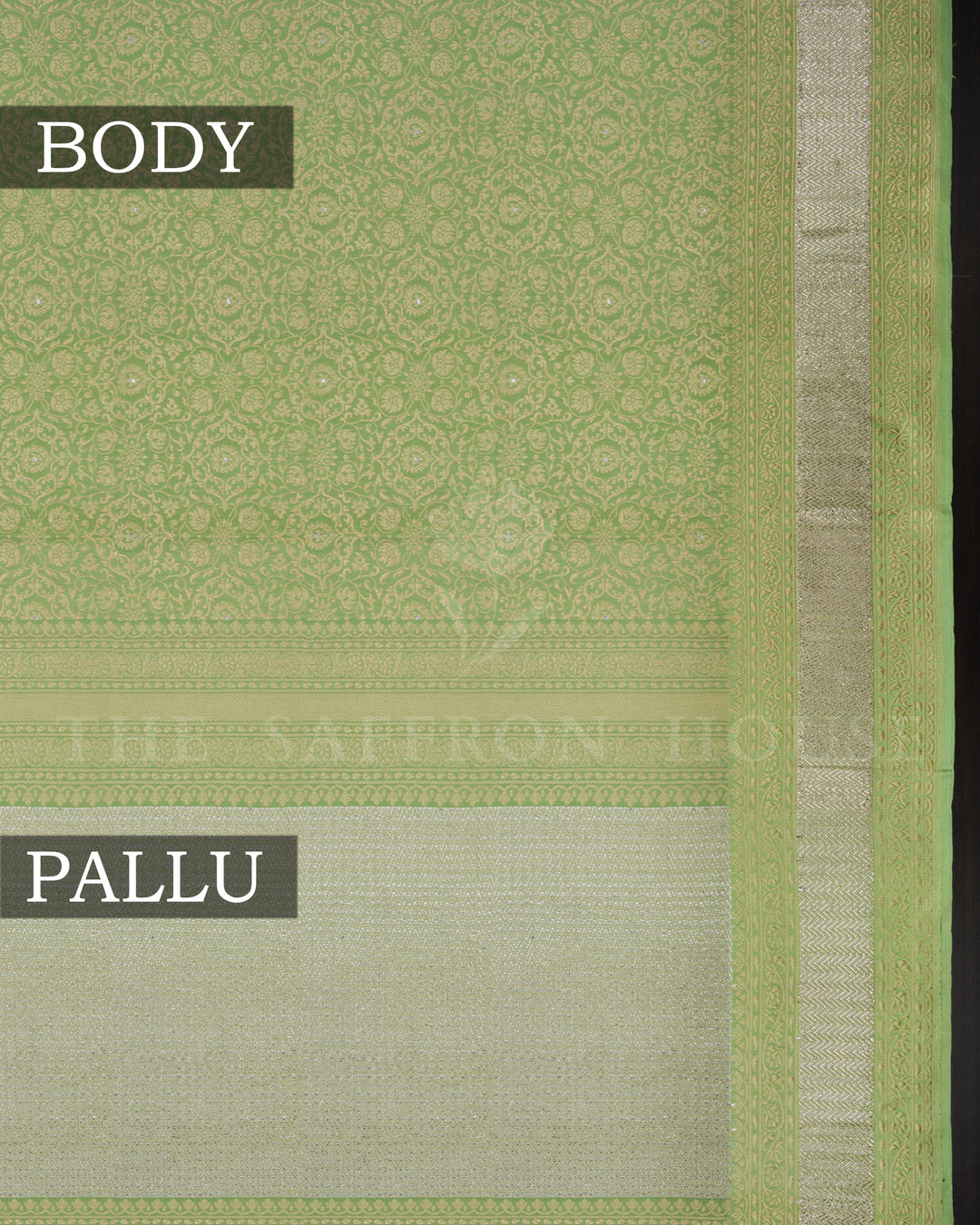 Light Green Banarasi Silk Saree – The Saffron House