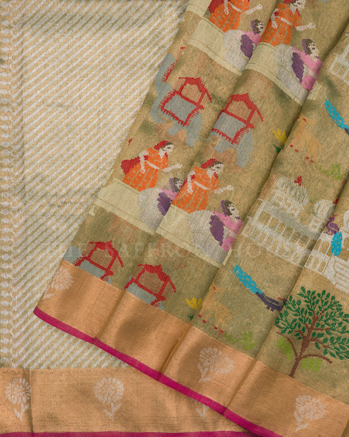 Light Green Jamdani Silk Saree – The Saffron House