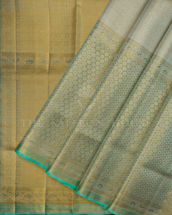 Icy Blue Bridal Tissue Kanjivaram Silk Saree – The Saffron House