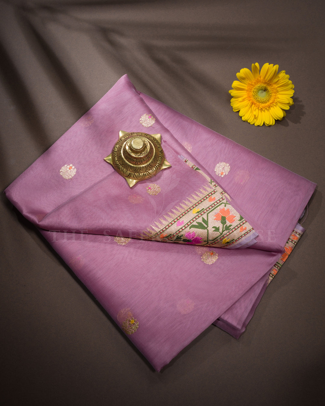 Lavender Organza Banarasi Saree – The Saffron House