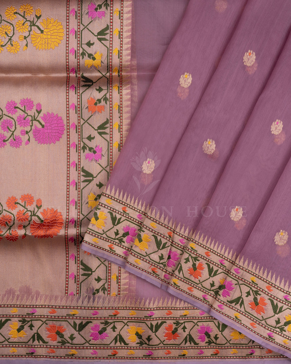 Lavender Organza Banarasi Saree – The Saffron House