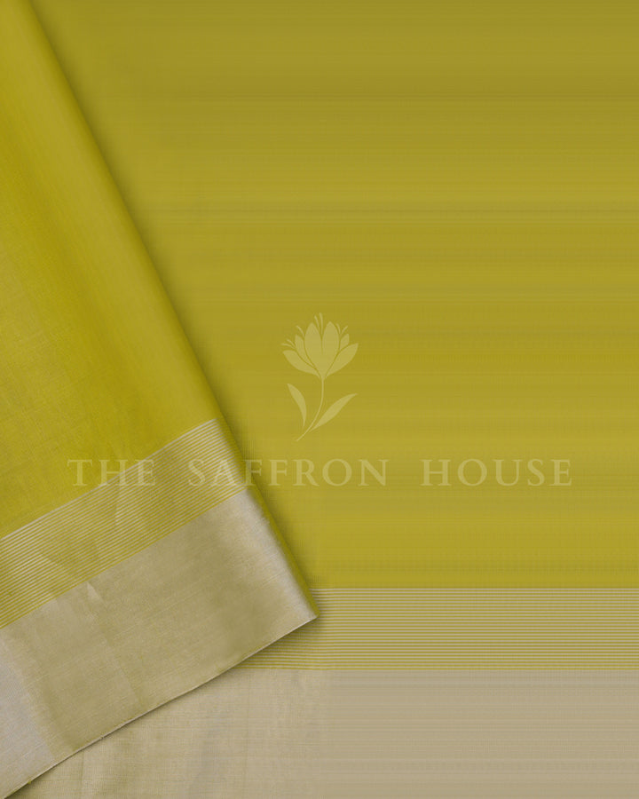 Green And Lime Green Eri Silk Saree – The Saffron House