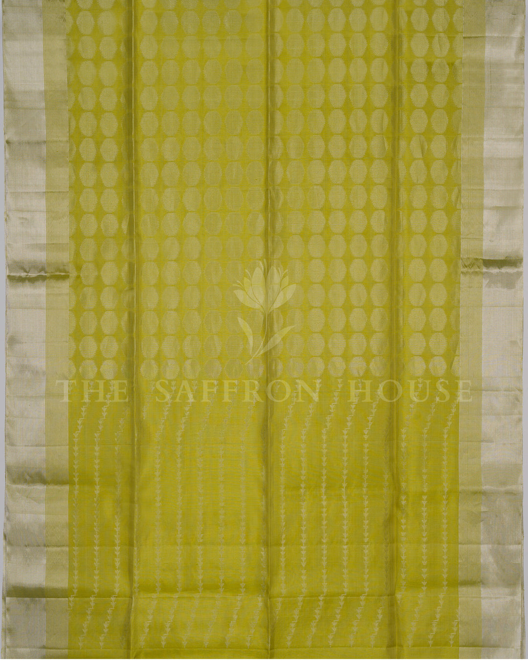 Green And Lime Green Eri Silk Saree – The Saffron House