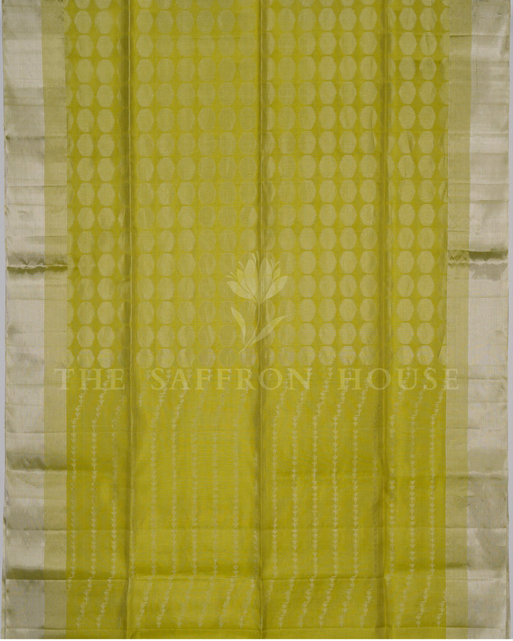 Green And Lime Green Eri Silk Saree – The Saffron House