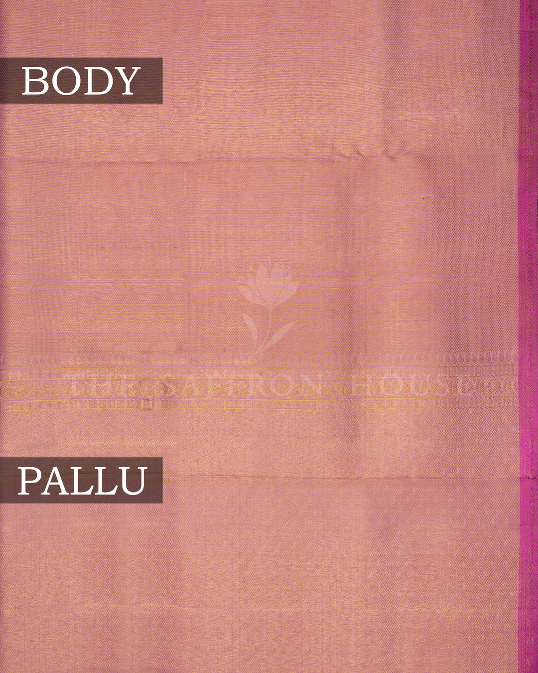 Powder Pink And Lilac Brocade Kanjivaram Silk Saree – The Saffron House