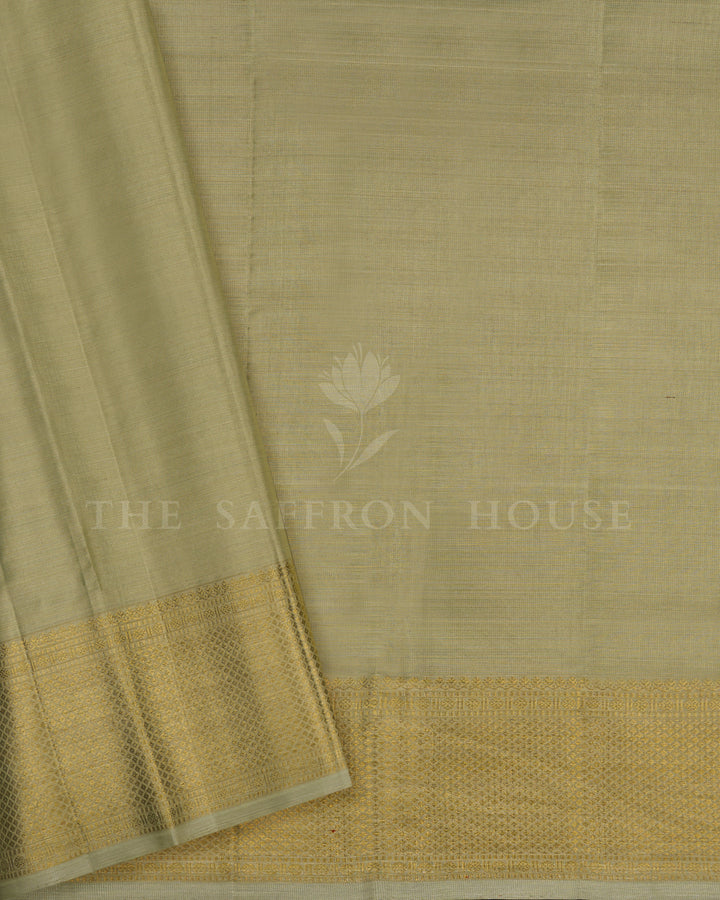 Pistachio Green Bridal Tissue Kanjivaram Silk Saree – The Saffron House