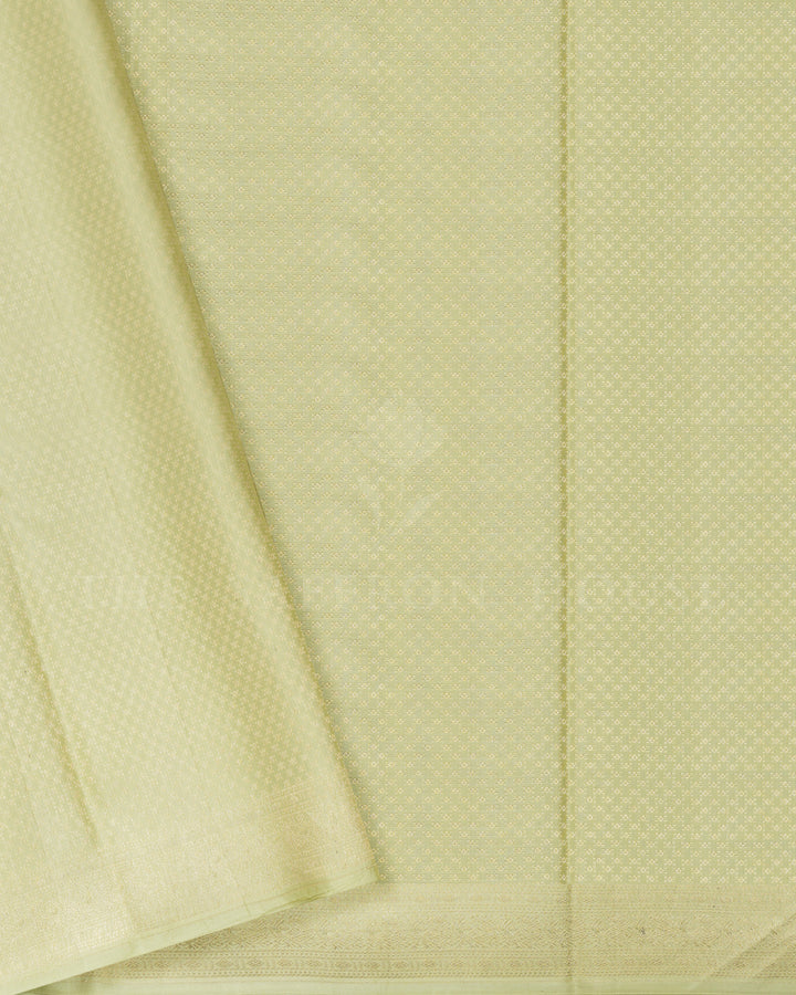 Pistachio Green Tissue Kanjivaram Silk Saree – The Saffron House