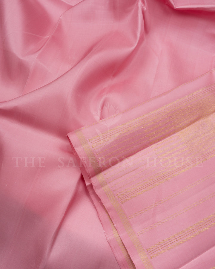 Petal Pink Kanjivaram Silk Saree – The Saffron House