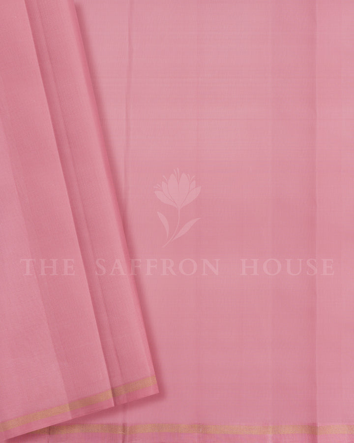 Petal Pink Kanjivaram Silk Saree – The Saffron House