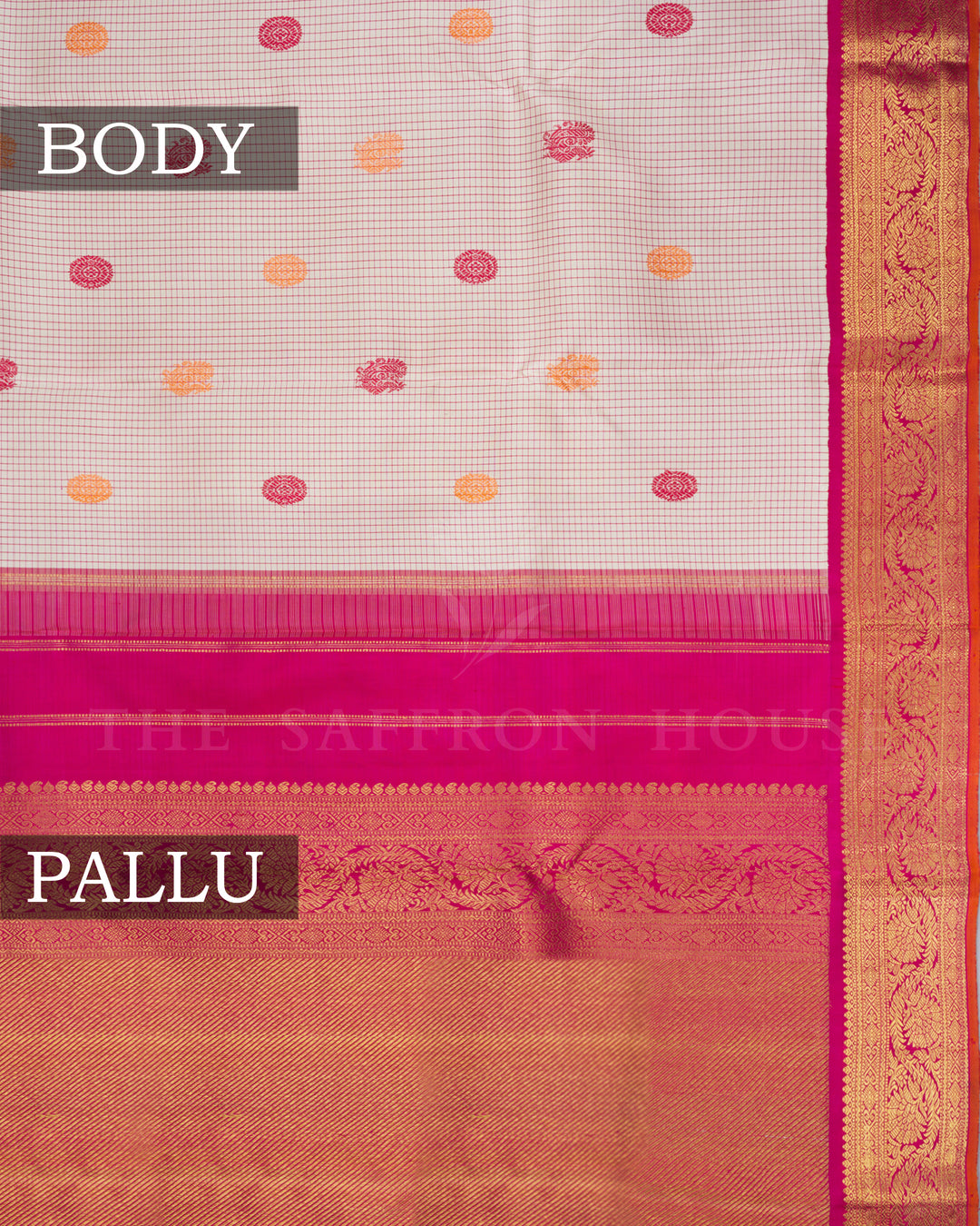 Magenta Pink Korvai Kanjivaram Silk Saree – The Saffron House
