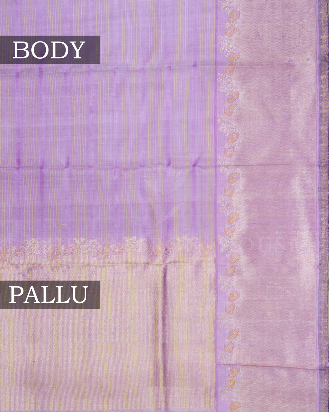 Lilac And Purple Kattam Kanjivaram Silk Saree – The Saffron House