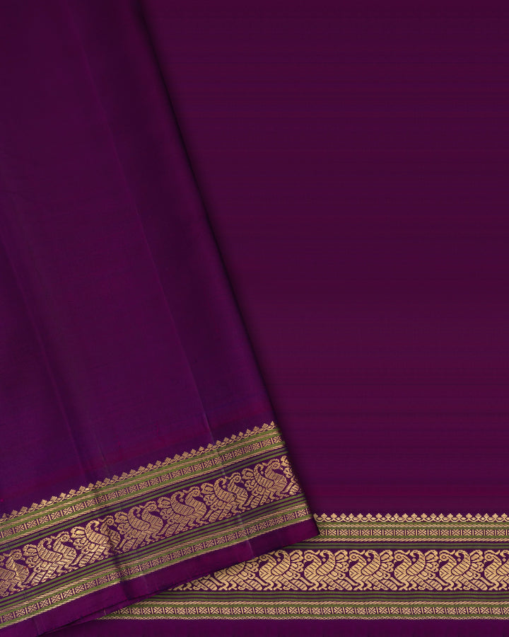 Purple Kanjivaram Silk Saree – The Saffron House