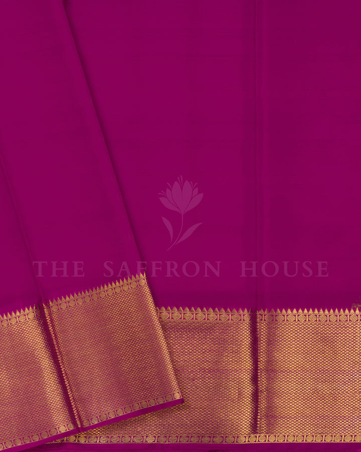 Magenta Kattam Kanjivaram Silk Saree – The Saffron House
