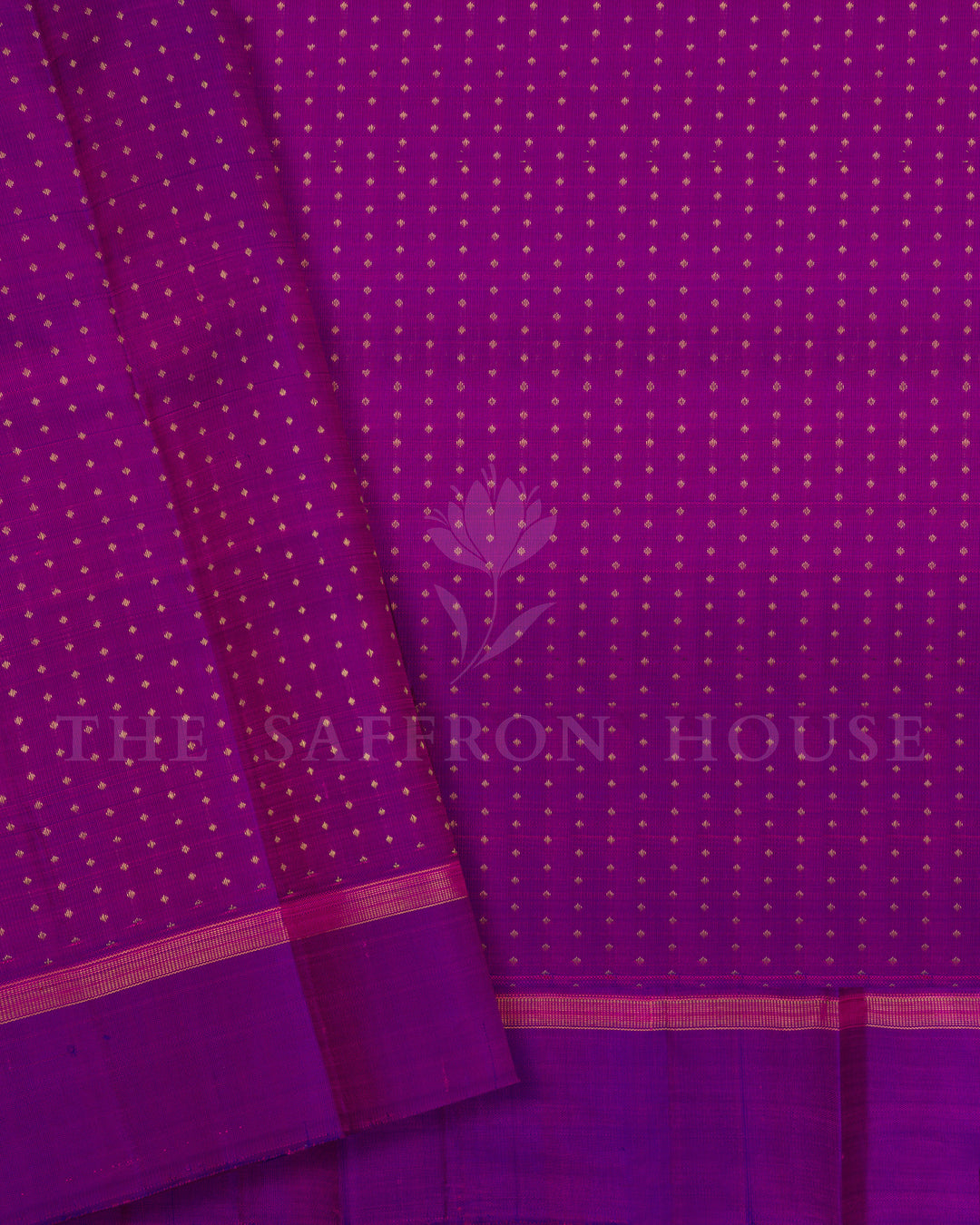 Purple And Magenta Pink Kattam Kanjivaram Silk Saree – The Saffron House