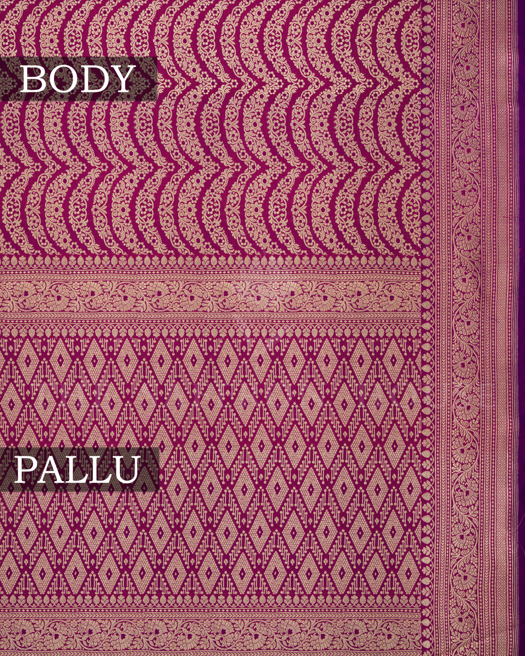 Magenta And Purple Banarasi Silk Saree – The Saffron House