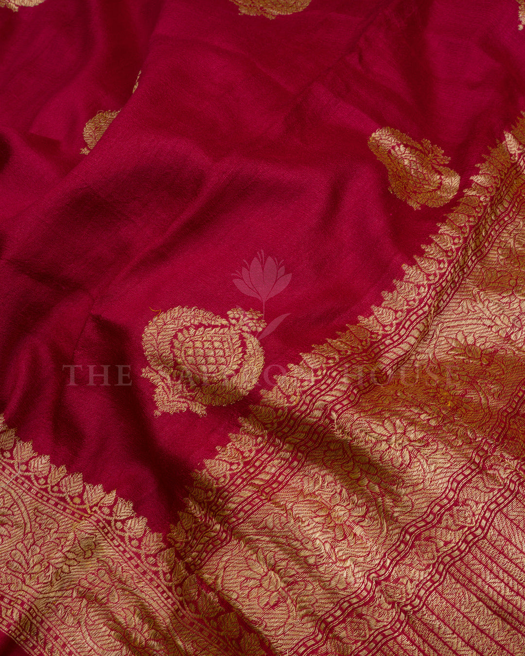 Burgundy Maroon Georgette Banarasi Saree – The Saffron House